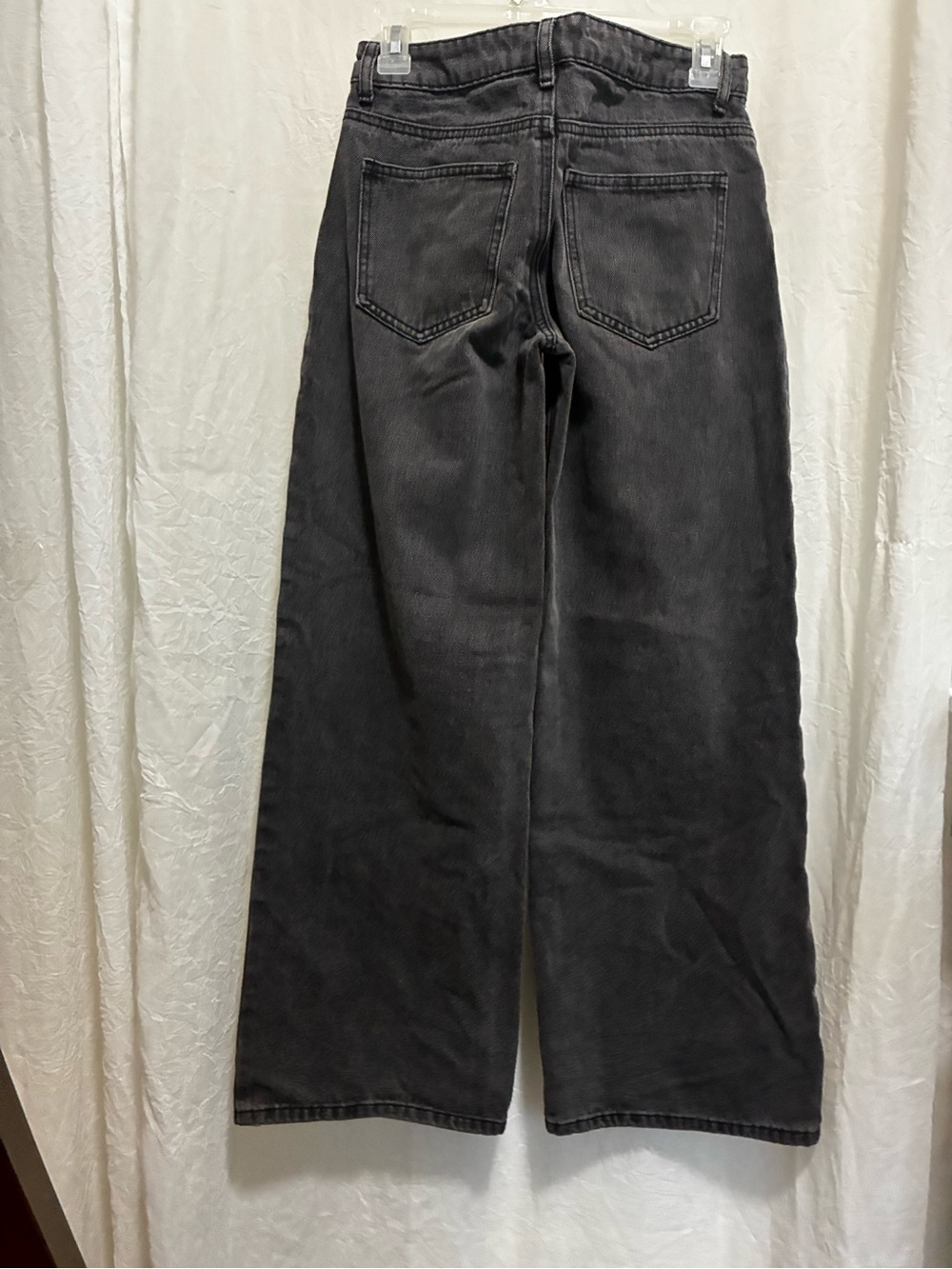 Edikted Wide-Leg Flared Jeans in Washed Black
